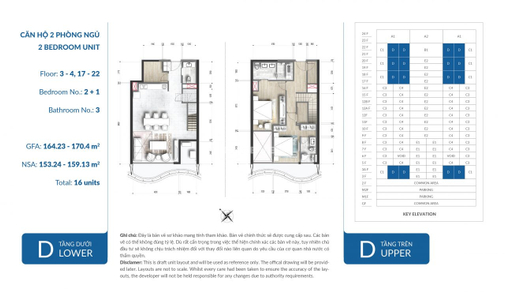 Căn hộ Duplex Waterina Suites nội thất cơ bản diện tích 224m²