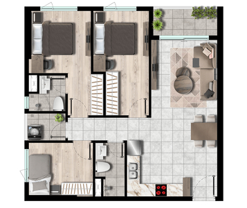  Căn hộ Westgate nội thất cơ bản diện tích 85.42m².
