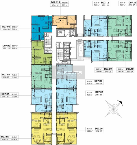  Căn hộ Kingdom 101 diện tích 71.59m2, nội thất cơ bản.