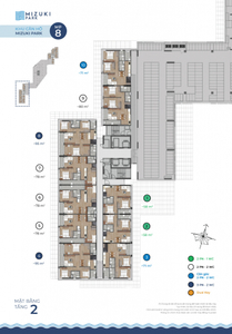 Căn hộ Mizuki Park hướng ban công tây nam không có nội thất diện tích 78m².
