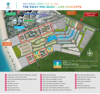 Mặt bằng dự án The 5Way Phú Quốc và layout căn hộ chi tiết chính thức