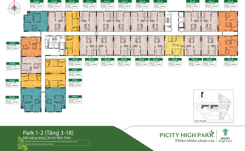 Căn hộ Picity High Park, Quận 12 Căn hộ Picity High Park tầng 10 diện tích 57.64m2, tiện ích đa dạng.