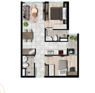  Căn hộ Westgate không có nội thất diện tích 59m².