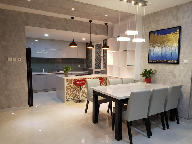 Căn hộ Saigon Pearl, Quận Bình Thạnh Căn hộ Saigon Pearl tầng 22 có 3 phòng ngủ, bàn giao đầy đủ nội thất.