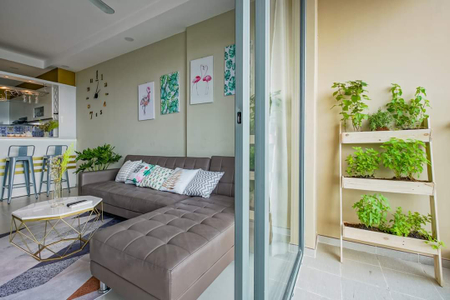 Căn hộ The Gold View, Quận 4 Căn hộ The Gold View tầng 25 thiết kế 2 phòng ngủ, đầy đủ nội thất.