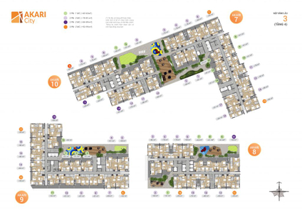 Căn hộ Akari City, Quận Bình Tân Căn hộ Akari City thiết kế 2 phòng ngủ, không có nội thất.