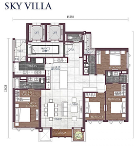  Căn hộ Feliz en Vista hướng ban công đông nam nội thất cơ bản diện tích 181.09m².