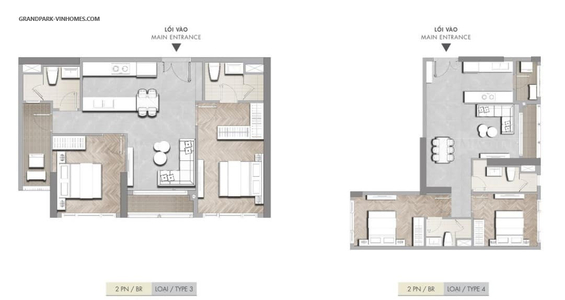  Căn hộ Vinhomes Grand Park hướng ban công bắc không có nội thất diện tích 80m²