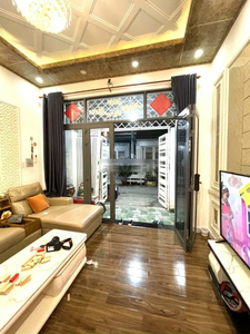 Nhà phố Huyện Nhà Bè Nhà phố thiết kế 1 trệt, 2 lầu diện tích 50m2 nở hậu rất đẹp.