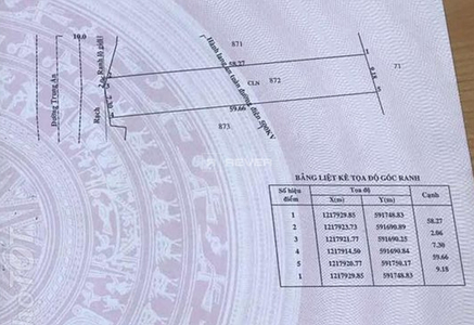  Đất nền Đường Trung An diện tích 2,750m² hướng tây nam pháp lý sổ hồng.