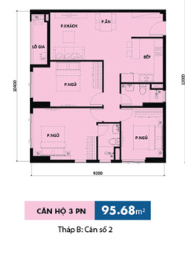  Căn hộ Botanica Premier tầng 14 có 3 phòng ngủ, view sân bay.