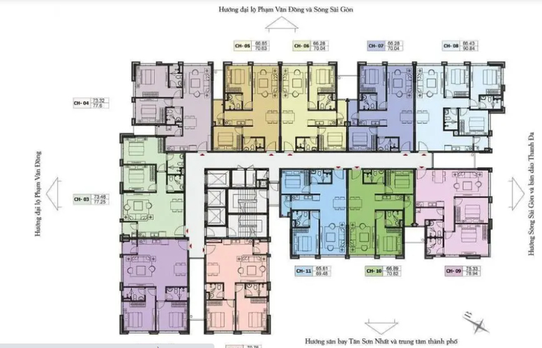  Căn hộ ST Moritz tầng 11 có 2 phòng ngủ, view đón gió mát.