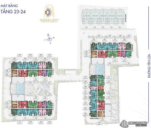  Căn hộ Moonlight Centre Point hướng ban công đông bắc nội thất cơ bản diện tích 65.7m²