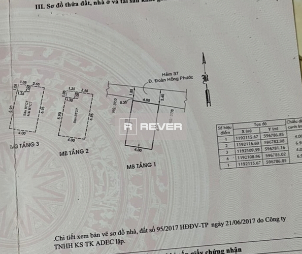  Nhà phố Đường Đoàn Hồng Phước 3 tầng diện tích 27.8m² hướng đông pháp lý sổ hồng