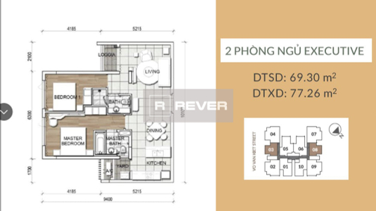  Căn hộ Zenity 2 phòng ngủ nội thất đầy đủ, ban công nhìn thành phố