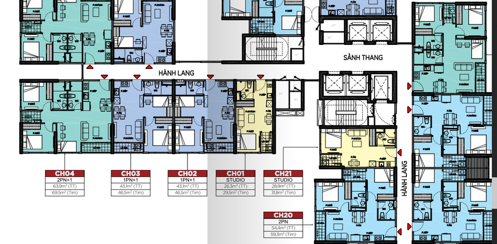  Căn hộ Vinhomes Grand Park diện tích 69m2, nội thất cơ bản.