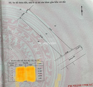  Đất nền Đường Nguyễn Kim Cương diện tích 1,109m² hướng đông nam pháp lý sổ hồng.