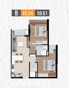  Căn hộ The Western Capital không có nội thất diện tích 63.8m².