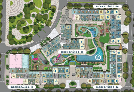 mặt bằng tổng căn hộ WestGate Căn hộ Westgate hướng ban công tây không có nội thất diện tích 59m²