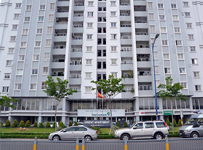 Căn hộ Orient Apartment, Quận 4 Căn hộ Orient Apartment tầng 7 có 2 phòng ngủ, không có nội thất.