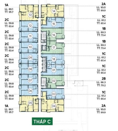  Căn hộ MT Eastmark City hướng ban công đông nội thất cơ bản diện tích 69.3m²