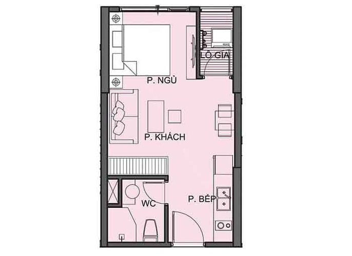 Căn hộ Studio Vinhomes Grand Park hướng ban công tây bắc không có nội thất diện tích 31.8m²