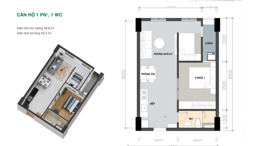 Căn hộ Picity High Park, Quận 12 Căn hộ Picity High Park thiết kế hiện đại, không có nội thất.
