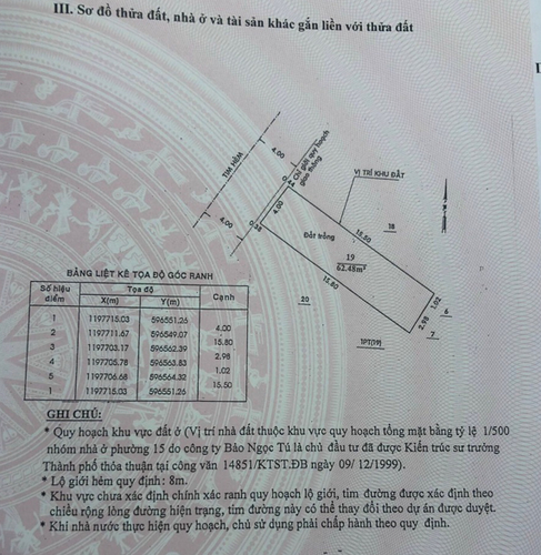 Đất nền Quận Tân Bình Đất nền diện tích 62.5m2, hẻm đường Phan Huy Ích sầm uất.