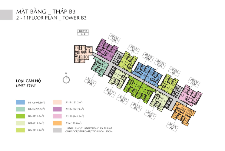 Căn hộ Diamond Brilliant, Quận Tân Phú Căn hộ Diamond Brilliant tầng 3 có diện tích 111.9m2, không nội thất.