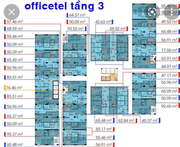  Officetel Homyland Riverside tầng 3 có 1 phòng ngủ, nội thất cơ bản.