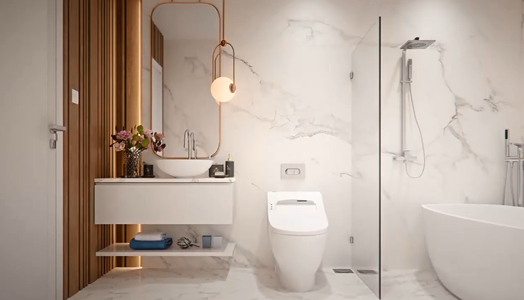 nhà mẫu căn hộ Happy One Thạnh Lộc Căn hộ Happy One Thạnh Lộc hướng ban công nam không có nội thất diện tích 66.5m²