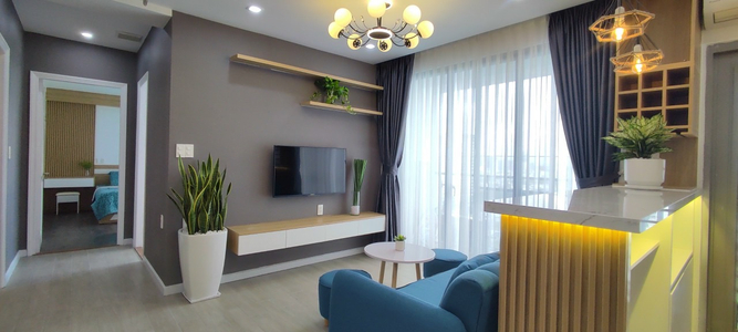 Căn hộ Happy Residence, Quận 7 Căn hộ Happy Residence tầng cao mát mẻ, bàn giao đầy đủ nội thất.