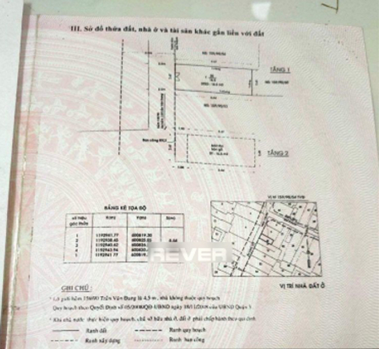 Nhà phố Quận 3 Nhà phố đường Trần Văn Đang diện tích 16.2m2, cửa hướng Tây.