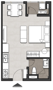  Căn hộ Studio Moonlight Centre Point hướng ban công nam nội thất cơ bản diện tích 34m²