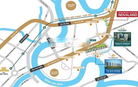 Officetel The Sun Avenue, Quận 2 Officetel The Sun Avenue diện tích 40m2, đầy đủ nội thất.