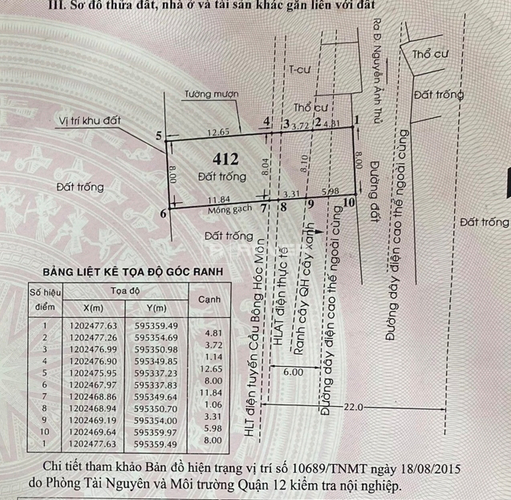  Đất nền Đường Tân Chánh Hiệp 7 diện tích 178m² hướng đông pháp lý sổ hồng.