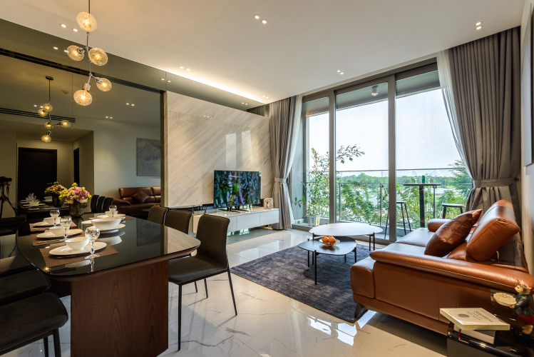  Căn hộ có 2 phòng ngủ Empire City, bàn giao nội thất cơ bản.