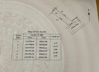 Đất nền Huyện Củ Chi Đất nền hướng Bắc mát mẻ, diện tích 111.2m2 có sổ hồng riêng.