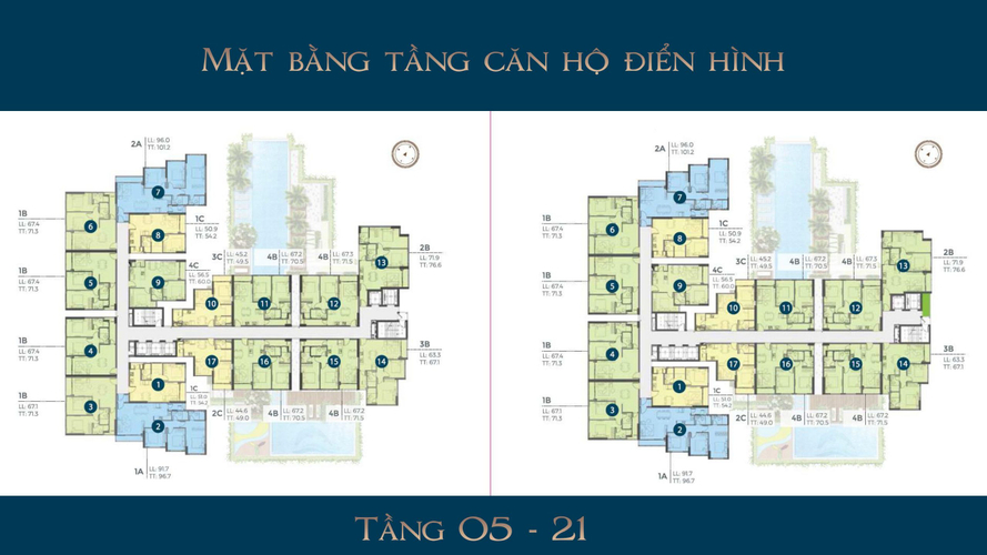 Căn hộ Precia, Quận 2 Căn hộ Precia hướng ban công tây nam nội thất cơ bản diện tích 71.3m²