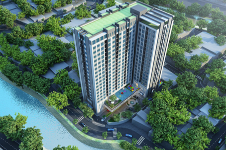 Happy One Thạnh Lộc Căn hộ Happy One Thạnh Lộc hướng ban công nam không có nội thất diện tích 66.5m²