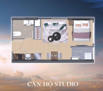 Studio Vinhomes Grand Park, Quận 9 Studio Vinhomes Grand Park thiết kế 1 phòng ngủ, nội thất cơ bản.