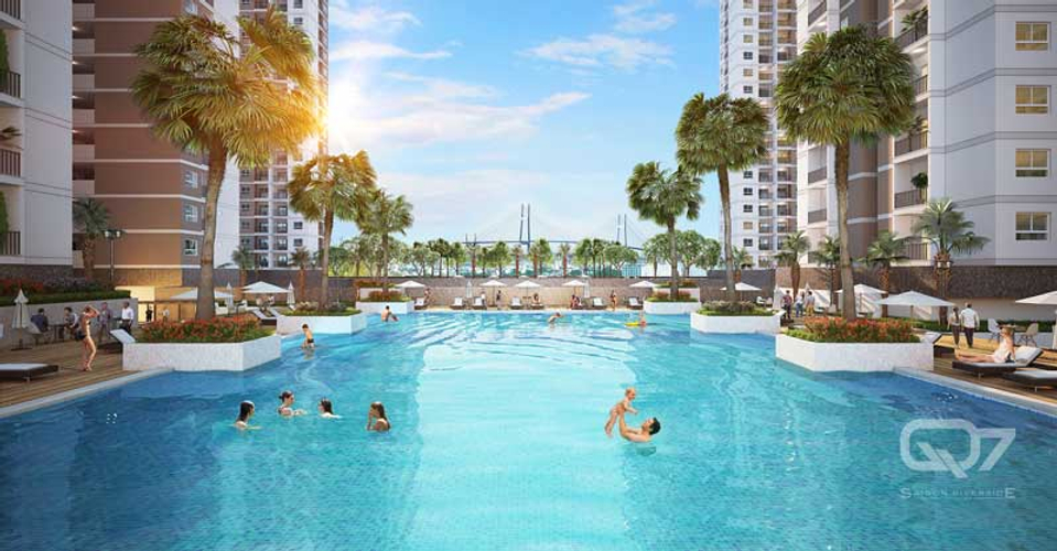 Căn hộ Q7 Saigon Riverside, Quận 7 Căn hộ Q7 Saigon Riverside tầng 24 diện tích 66.66m2, tiện ích đa dạng.