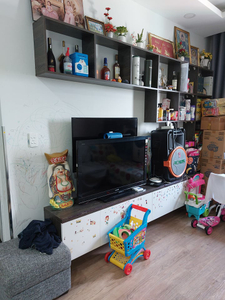 phòng khách căn hộ Topaz City Căn hộ Topaz City tầng 5 thiết kế 2 phòng ngủ, đầy đủ nội thất.