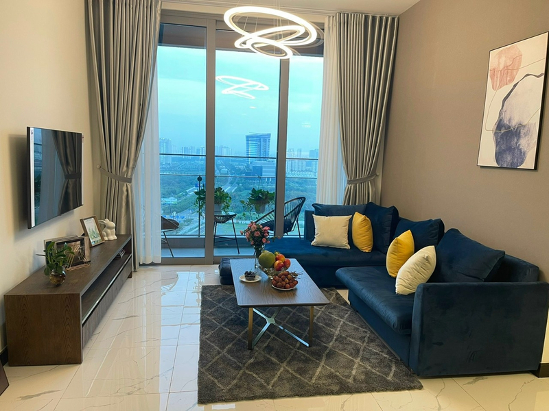 Căn hộ Empire City gồm 2 phòng ngủ, phòng khách đón gió cực thoáng.