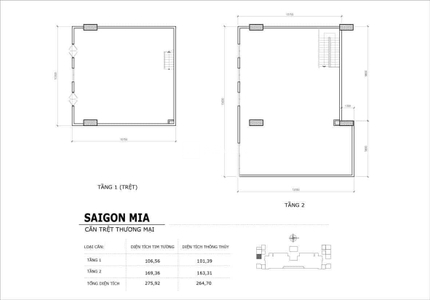  Shop-house Saigon Mia đầy đủ nội thất diện tích 276m².