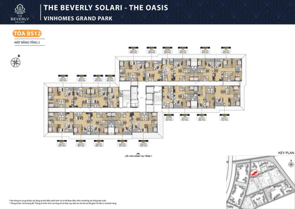 Căn hộ The Beverly Solari hướng ban công đông nam không có nội thất diện tích 63.3m²