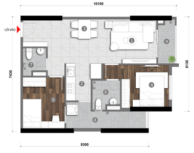 Căn hộ Opal Skyline, Thuận An Căn hộ Opal Skyline không có nội thất diện tích 69m²