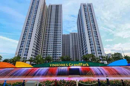  Căn hộ Vinhomes Grand Park hướng ban công tây bắc không có nội thất diện tích 61.4m²