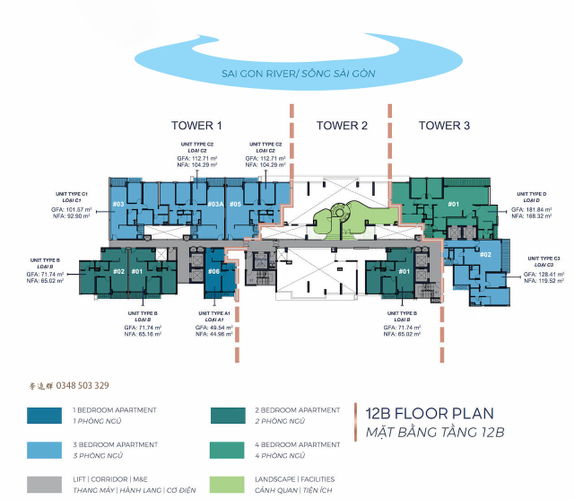  Duplex Q2 Thao Dien tầng cao mát mẻ, đầy đủ nội thất.