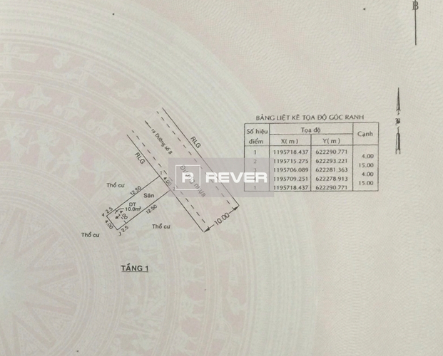  Đất nền diện tích 4m x 15m vuông vắn, hướng Đông Bắc.